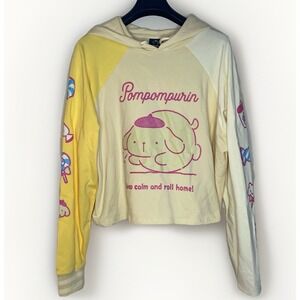 Pompompurin Sweets Cropped Crop Hoodie XL Sanrio Kawaii